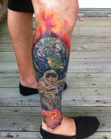 Tattoos - Astronaut Space Leg Sleeve - 78483